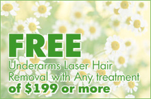 FREE Underarms Laser Hair Removal with Any treatment of $199 or more
