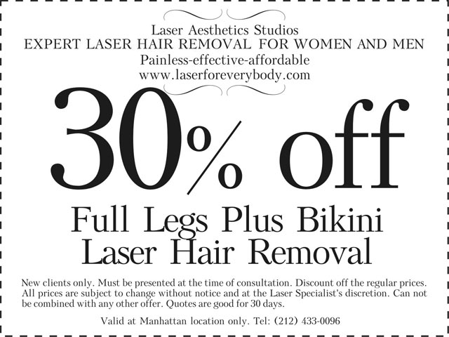 30% OFF Full Legs Plus Bikini Laser Hair Removal