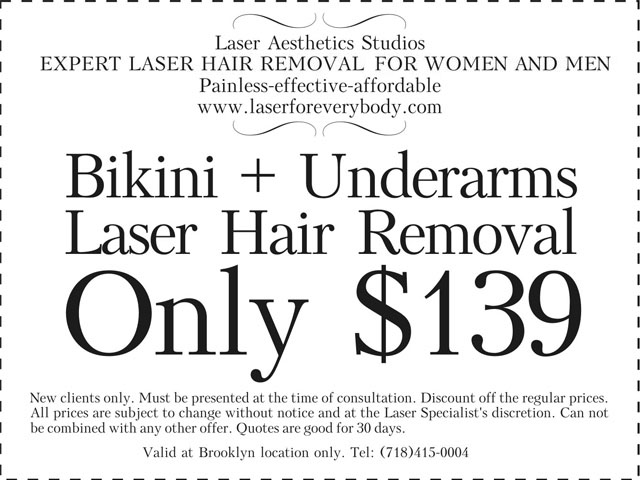 Bikini + Underarms Laser Hair Removal Only $139