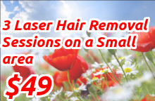 3 Laser Hair Removal Sessions on a Small area - $49